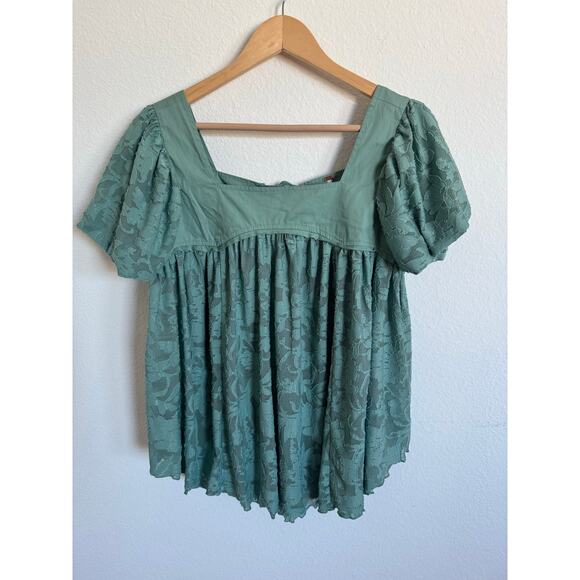 Free People Tops - Free People Womens Sunrise to Sunset Top Green Floral Casual Size small
